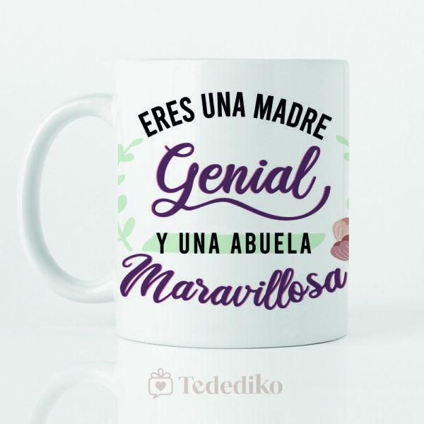 Taza “Eres una madre genial y una abuela maravillosa”